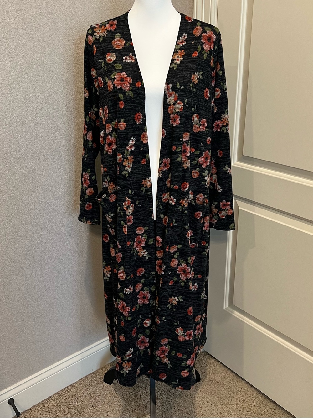 LuLaRoe Sarah - Black with Floral Detail